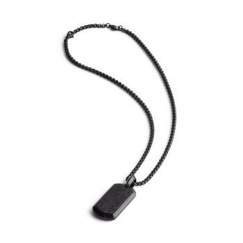 Volltitan-Halskette mit schwarzem Finish und Forged Carbon - Imperium Black Carbon